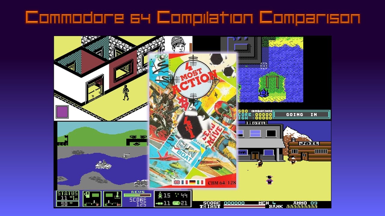 Commodore 64 Compilation Comparison: 4 Most Action (1991) | Retrounlim